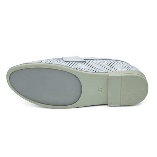 Лоферы Lab Milano белые кожаные перфорированные - фото 4, 173 LAB BIANCO