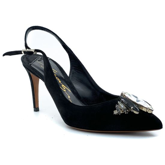 Туфли-лодочки Merlyn c открытой пяткой черные - фото 2, 