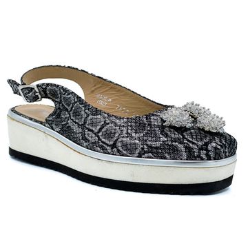 Босоножки Marzetti серые тиснение &quot;питон&quot; - фото 2, 7573D02 MZ