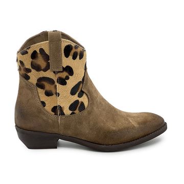 Ботинки-казаки NILA&amp;NILA бежевые замшевые &quot;леопард&quot; демисезонные - фото 1, MA-LP04 NIL BEIGE