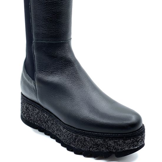 Ботфорты Pertini черные кожаные демисезонные - фото 6, 182W15070D1 PRT