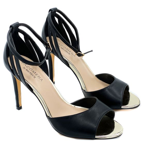 Босоножки Pacomena черные кожаные - фото 7, 