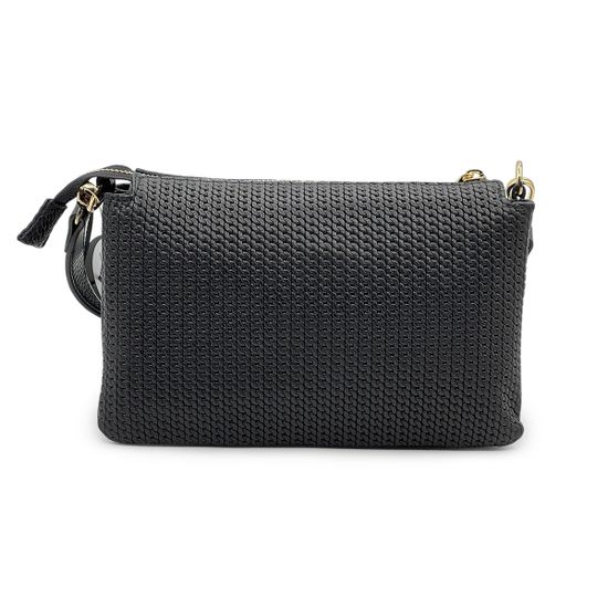 Сумка кросс-боди MOT-CLE кожаная черная c &quot;золотой&quot; фурнитурой - фото 4, TRIS MOT NERO GOLD