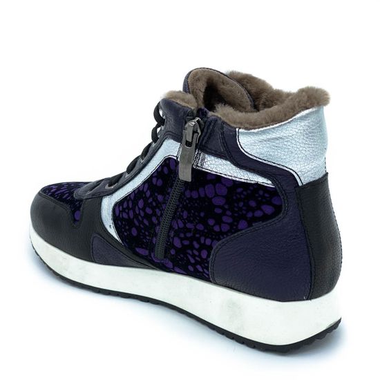 Ботинки Marzetti черно-синие МЕХ комбинация кожи и замши - фото 3, 