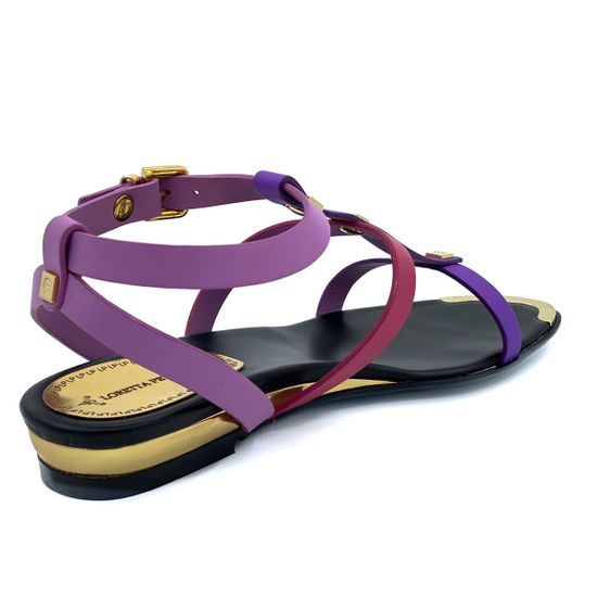 Босоножки Loretta Pettinari фиолетово-красные кожаные - фото 3, 