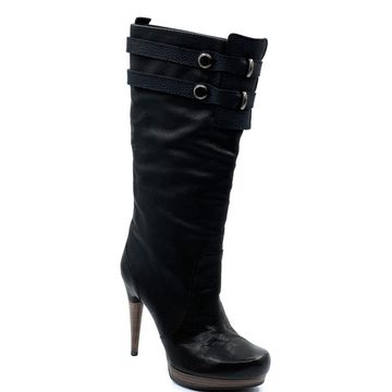 Сапоги Grey Mer черные кожаные демисезонные - фото 2, 107095 GREY