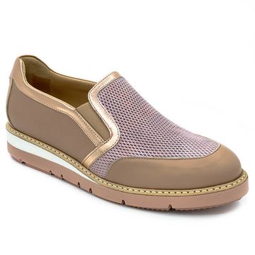 Слипоны Donna Soft бежево-бронзовые кожаные - фото 2, DS0751R DS