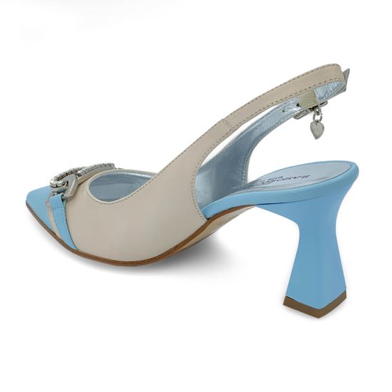 Туфли Ilasio Renzoni бежево-голубые кожаные - фото 3, 6428 IR BLU