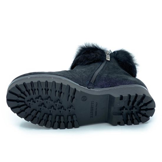 Ботинки Marzetti черные МЕХ замшевые с лазерной обработкой - фото 4, 