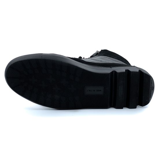 Кеды Luca Guerrini черные демисезонные комбинация замши и кожи - фото 4, 