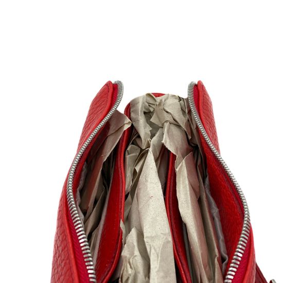 Клатч Di Gregorio красный кожаный - фото 5, 