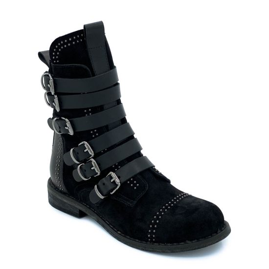 Ботинки Mimmu черные замшевые демисезонные - фото 2, M112M8 MIM