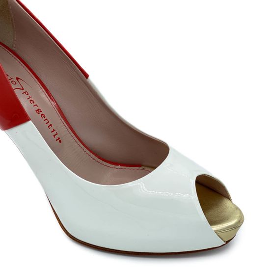 Туфли Giorgio Piergentili бело-красные лаковые - фото 5, 