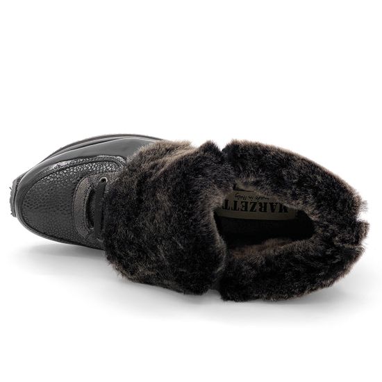 Ботинки Marzetti черные МЕХ комбинация замши и наплака - фото 6, 70742 MZ