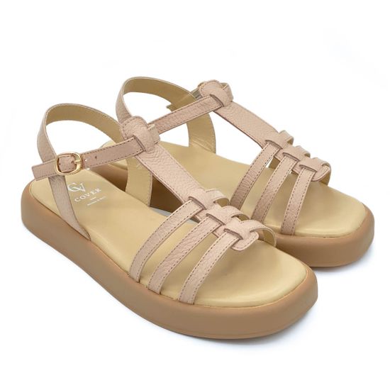 Босоножки Cover пудровые кожаные - фото 7, 139-12 COV