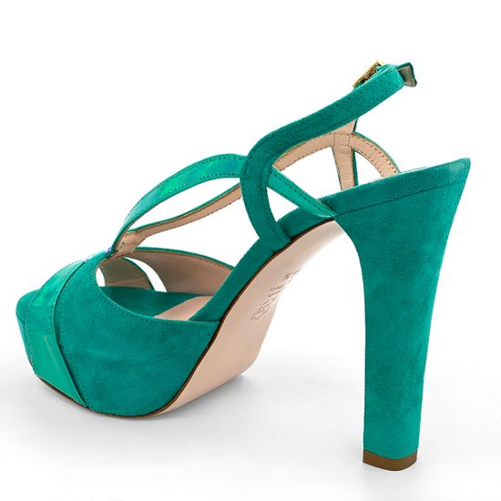 Босоножки Tiffi бирюзовые замшевые с кожаными вставками - фото 3, 558/A TI VERDE