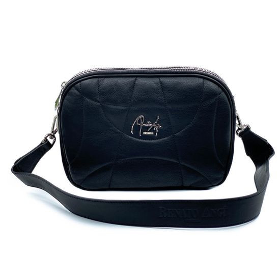 Сумка кросс-боди Renato Angi черная кожаная - фото 2, 