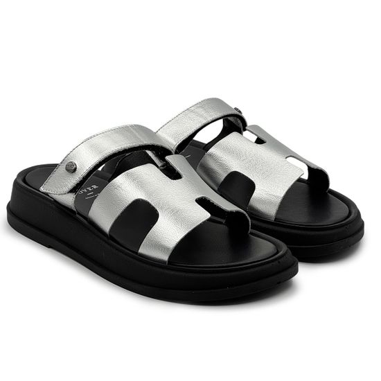 Сабо CV Cover серебристые кожаные - фото 7, 1623-10 COV ARGENTO