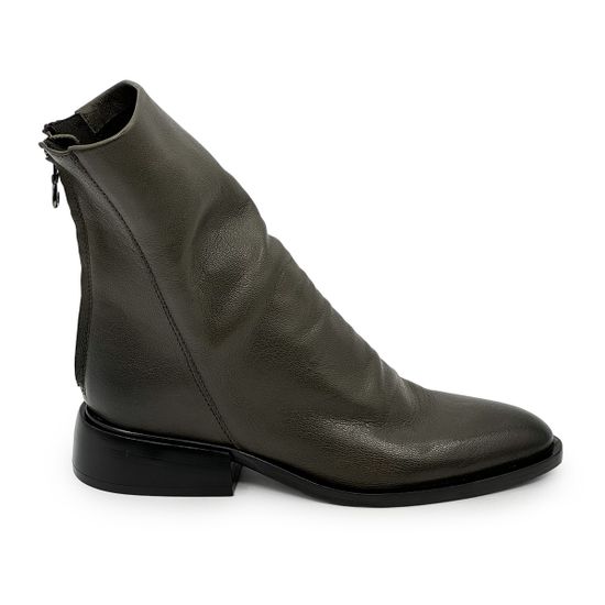 Ботильоны MIMMU зеленые кожаные демисезонные - фото 1, M558M7 MIM MILITY