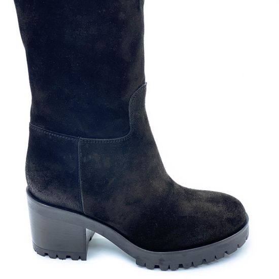 Сапоги Mimmu черные замшевые Байка - фото 4, F509K2 MIM NERO