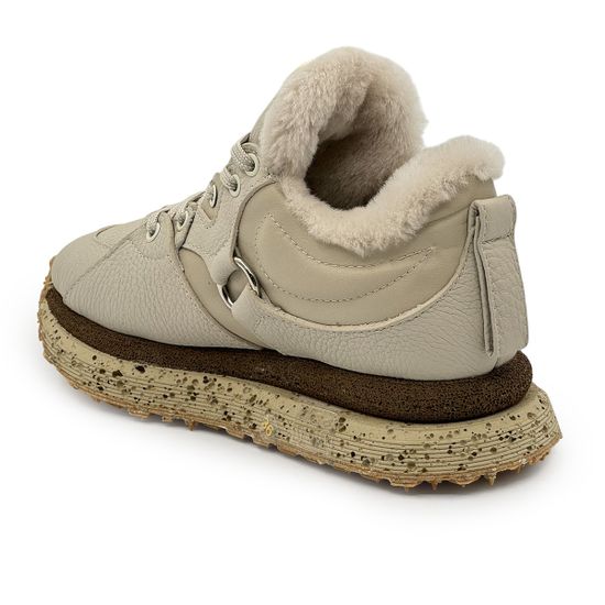 Кроссовки NILA&amp;NILA бежевые кожаные на меху - фото 3, NO6461M NIL BEIGE