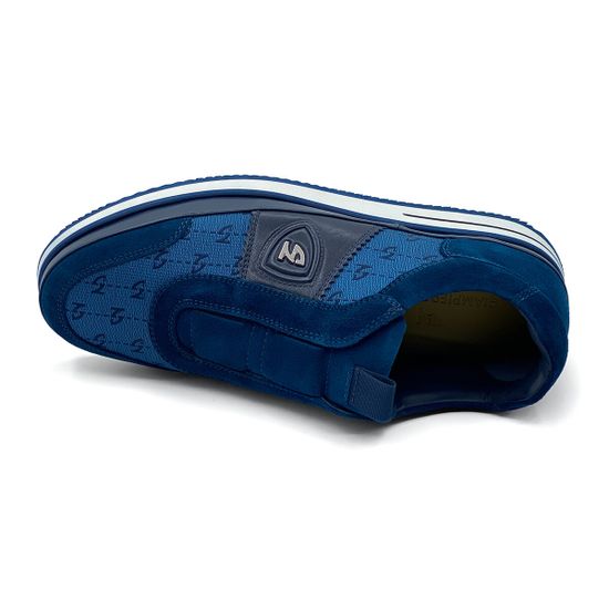 Кроссовки Giampieronicola синие замшевые с текстильными вставками - фото 5, 