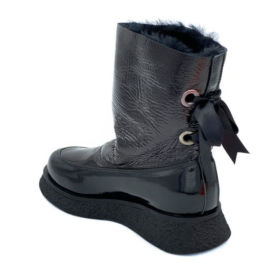 Ботинки Tuffoni черные из лакированной кожи Байка - фото 3, 