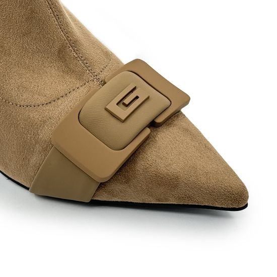 Ботильоны TUFFONI абрикосового цвета замша/стрейч демисезонные - фото 6, 1423010TL TUF APRICOT