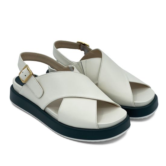 Босоножки Elisa Di Venezia бело-черные кожаные - фото 7, E10628 ELISA BIANCO