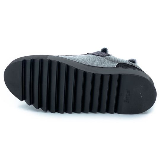 Ботинки Pertini черно-серые МЕХ комбинация замши и текстиля - фото 4, 182W15063D1 PRT