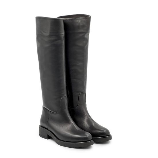 Сапоги Tiffi черные кожаные на байке - фото 6, A335 TI NERO