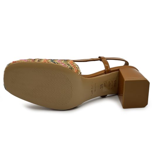 Туфли летние Tiffi бежевые/мультиколор кожа/текстиль - фото 4, TF23/50 TI