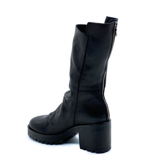 Полусапоги Mimmu черные кожаные демисезонные - фото 3, F228K6 MIM