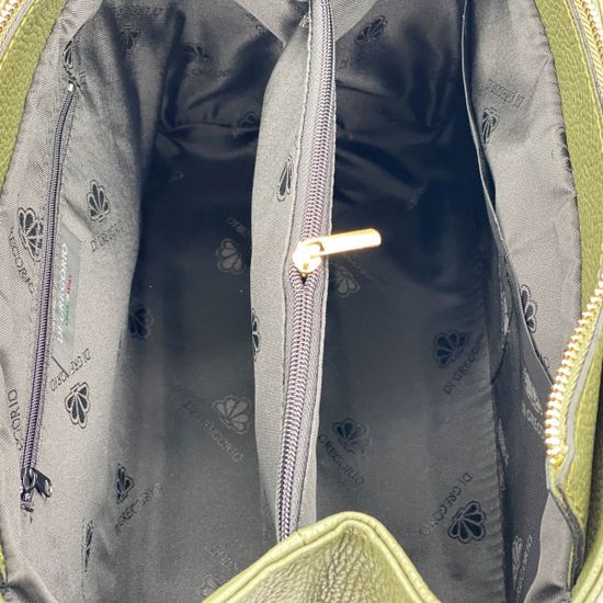 Сумка Di Gregorio зеленая кожаная - фото 5, 