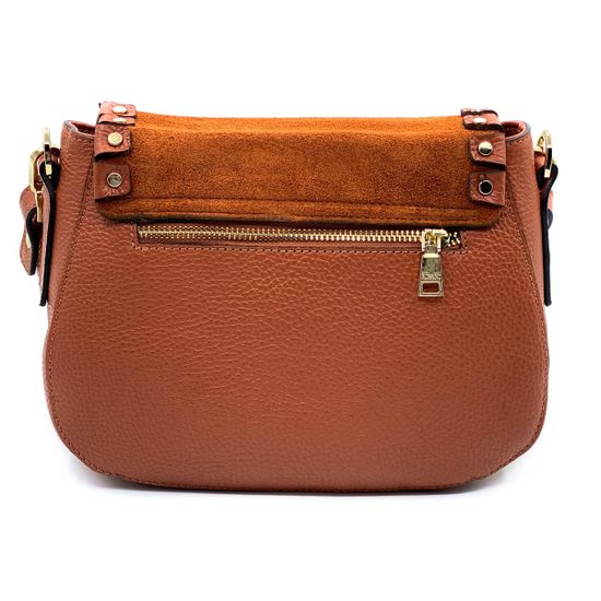Сумочка Ripani рыжая комбинация кожи и замши - фото 5, 