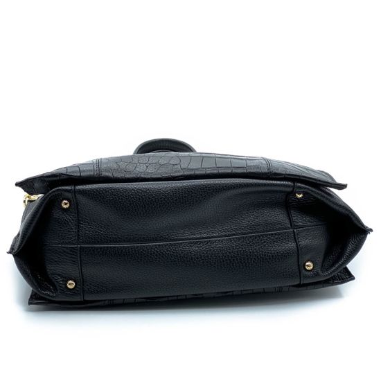 Сумка Ripani черная кожаная Крокодил - фото 4, 