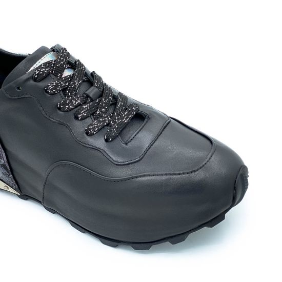 Кроссовки Nila&amp;Nila черно-серебристые кожаные - фото 6, ZN10881 NIL NERO