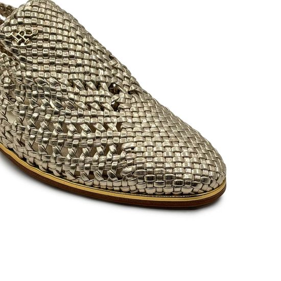 Туфли летние Ilasio Renzoni золотистые перфорированные кожаные - фото 6, 5805 IR ORO