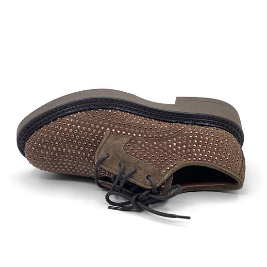 Полуботинки Mimmu коричневые замшевые демисезонные - фото 5, F303M24 MIM SESAMO