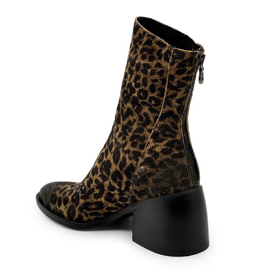 Ботильоны MIMMU замшевые бежевые принт "Леопард" на байке - фото 3, M563M14 MIM LEO