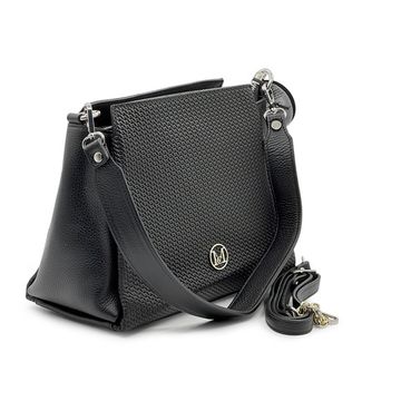 Сумка MOT CLE черная кожаная с &quot;серебряной&quot; фурнитурой - фото 2, EMILY MOT NERO SILVER