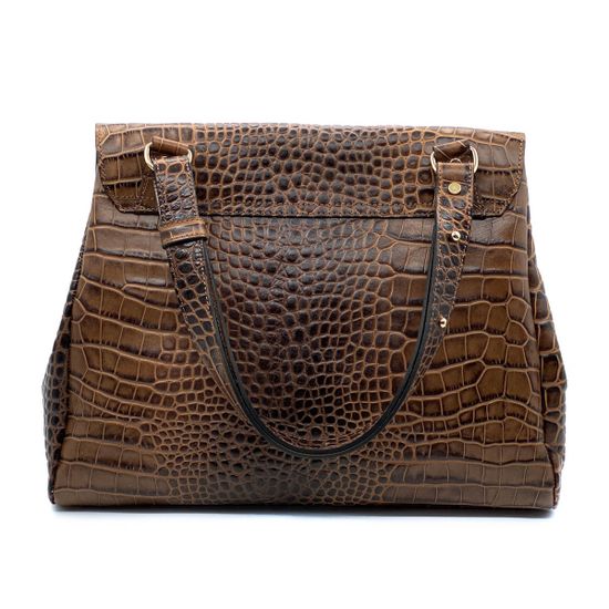 Сумка Ripani коричневая кожаная тиснение под рептилию - фото 3, 9268SO RP MORO