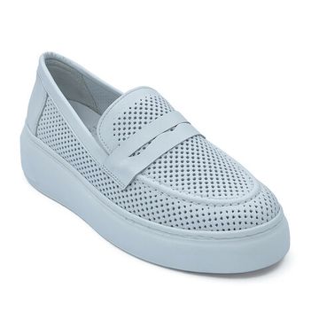 Лоферы CV Cover белые кожаные с перфорацией - фото 2, 01-74-200 COV