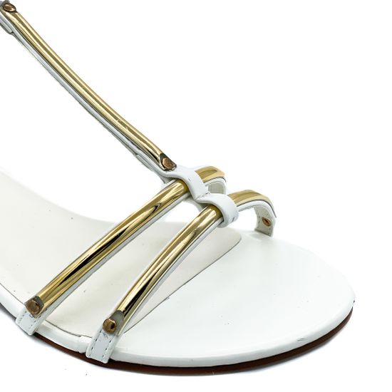 Босоножки Pacomena белые с золотом кожаные - фото 6, 6417 PAC BIANCO