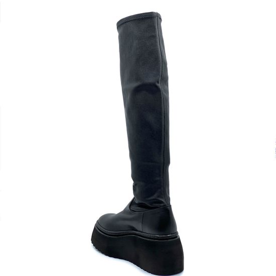 Сапоги Fru.it черные кожаные Байка со стрейчевым голенищем - фото 3, 