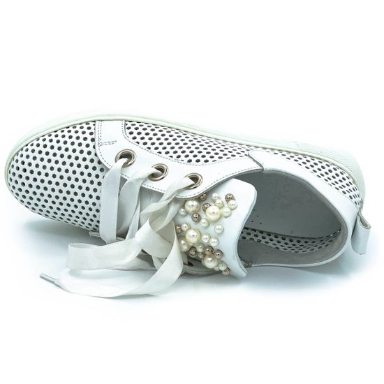 Кеды Cover белые кожаные - фото 4, 