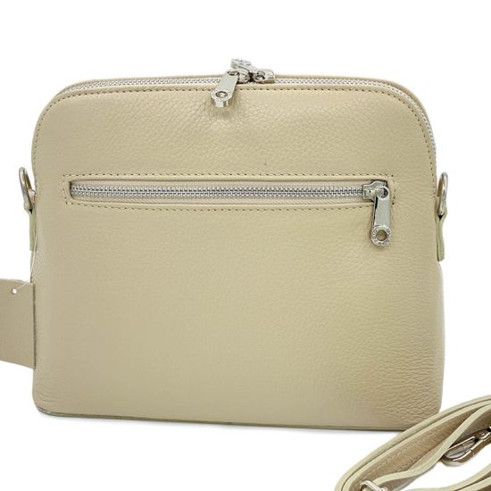 Клатч Di Gregorio бежевый комбинация гладкой кожи и кожи с тиснением под рептилию - фото 3, 