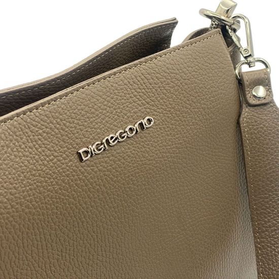 Сумка Di Gregorio бежевая кожаная - фото 4, 