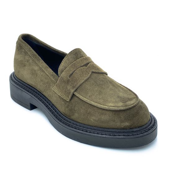 Лоферы Mimmu зеленые замшевые демисезонные - фото 2, F303M5 MIM VERDE