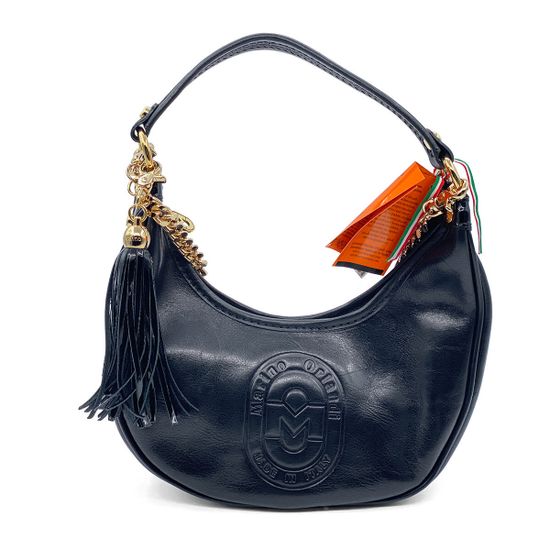 Сумка-банан Marino Orlandi  черная кожаная - фото 1, 